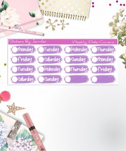 Weekly Date Covers 068 Planner Stickers, Journal Stickers, Functional Planner Stickers, Stationary Stickers