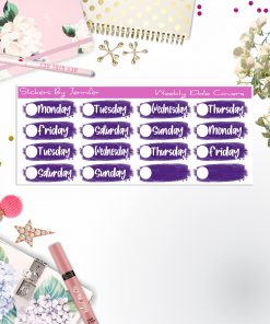 Weekly Date Covers 007 Planner Stickers, Journal Stickers, Functional Planner Stickers, Stationary Stickers