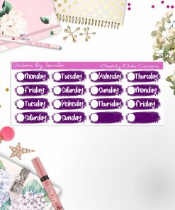 Weekly Date Covers 070 Planner Stickers, Journal Stickers, Functional Planner Stickers, Stationary Stickers