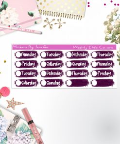 Weekly Date Covers 071 Planner Stickers, Journal Stickers, Functional Planner Stickers, Stationary Stickers