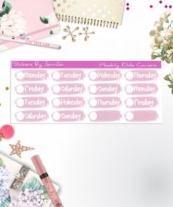 Weekly Date Covers 076 Planner Stickers, Journal Stickers, Functional Planner Stickers, Stationary Stickers