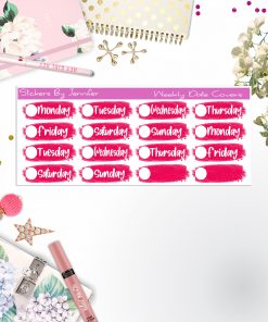 Weekly Date Covers 077 Planner Stickers, Journal Stickers, Functional Planner Stickers, Stationary Stickers