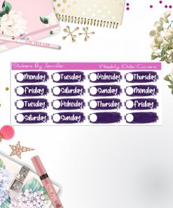 Weekly Date Covers 008 Planner Stickers, Journal Stickers, Functional Planner Stickers, Stationary Stickers