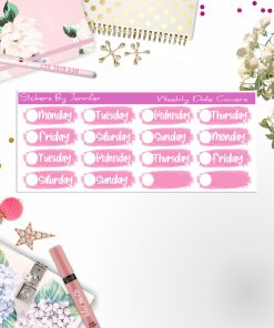 Weekly Date Covers 080 Planner Stickers, Journal Stickers, Functional Planner Stickers, Stationary Stickers