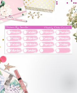 Weekly Date Covers 081 Planner Stickers, Journal Stickers, Functional Planner Stickers, Stationary Stickers
