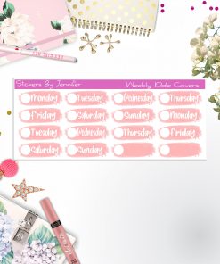 Weekly Date Covers 083 Planner Stickers, Journal Stickers, Functional Planner Stickers, Stationary Stickers