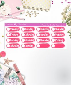Weekly Date Covers 084 Planner Stickers, Journal Stickers, Functional Planner Stickers, Stationary Stickers