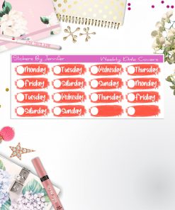 Weekly Date Covers 087 Planner Stickers, Journal Stickers, Functional Planner Stickers, Stationary Stickers
