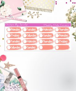 Weekly Date Covers 089 Planner Stickers, Journal Stickers, Functional Planner Stickers, Stationary Stickers