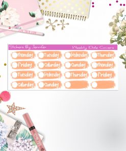 Weekly Date Covers 090 Planner Stickers, Journal Stickers, Functional Planner Stickers, Stationary Stickers