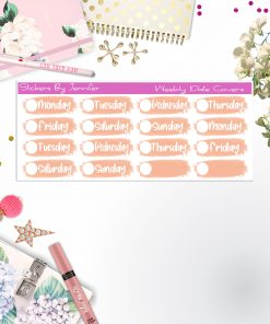 Weekly Date Covers 091 Planner Stickers, Journal Stickers, Functional Planner Stickers, Stationary Stickers