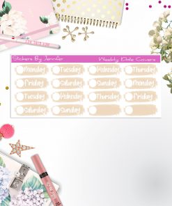 Weekly Date Covers 094 Planner Stickers, Journal Stickers, Functional Planner Stickers, Stationary Stickers