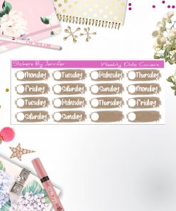 Weekly Date Covers 096 Planner Stickers, Journal Stickers, Functional Planner Stickers, Stationary Stickers