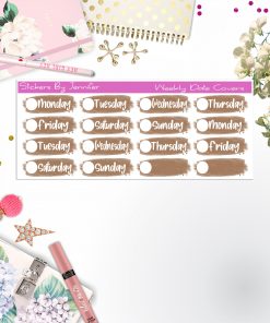 Weekly Date Covers 097 Planner Stickers, Journal Stickers, Functional Planner Stickers, Stationary Stickers