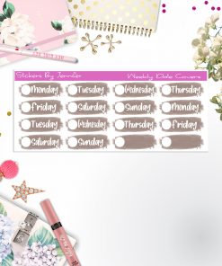 Weekly Date Covers 099 Planner Stickers, Journal Stickers, Functional Planner Stickers, Stationary Stickers