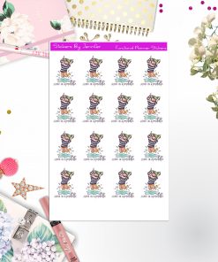 Jump In A Puddle Character Girl Stickers, Planner Stickers, Journal Stickers, Functional Planner Stickers, Stationary Stickers