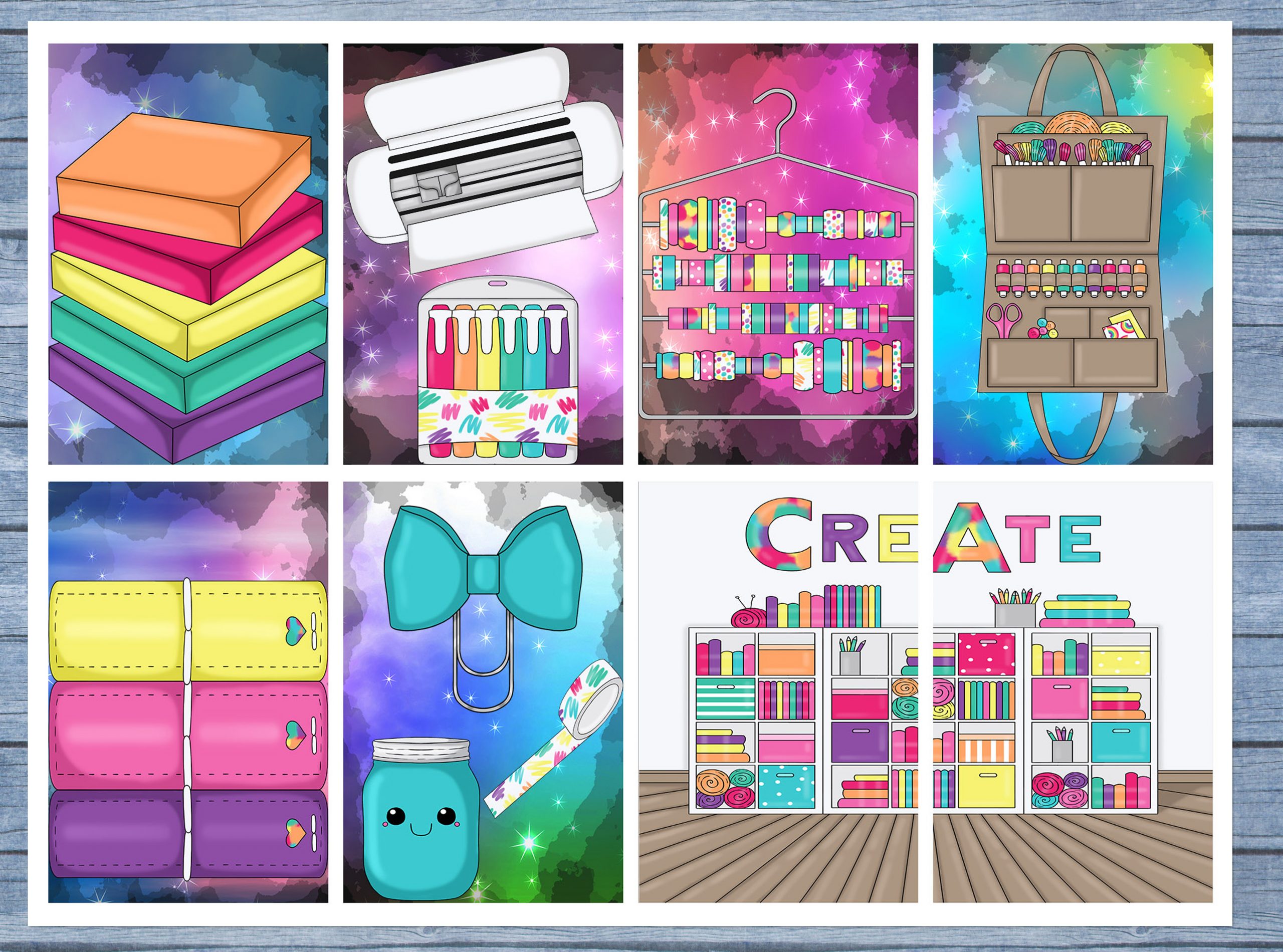 Colorful Crafting Full Box Planner Stickers, Big Happy Planner, Erin Condren, Classic Happy Planner