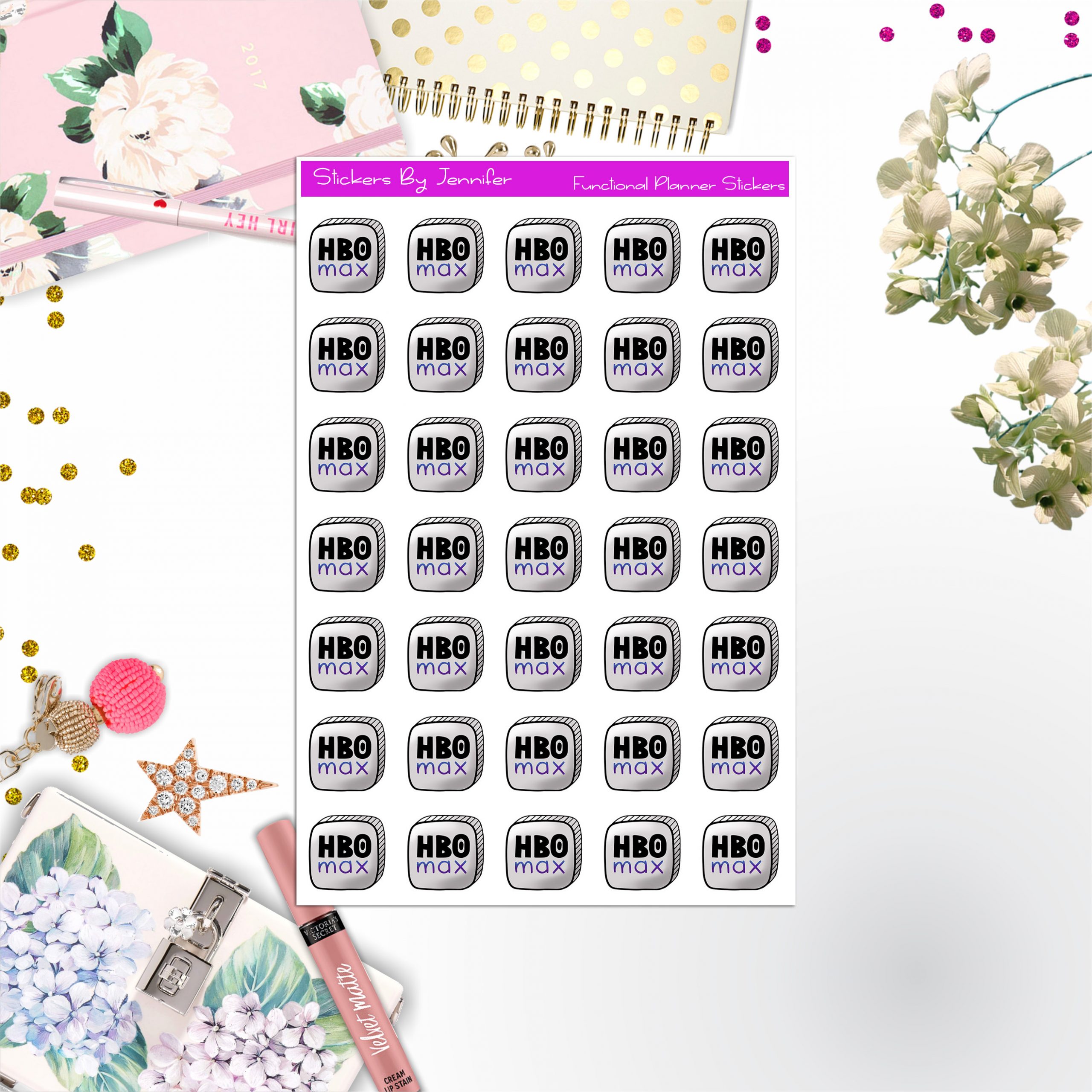 HBO Max Stickers, Planner Stickers, Journal Stickers, Functional Planner Stickers, Stationary Stickers