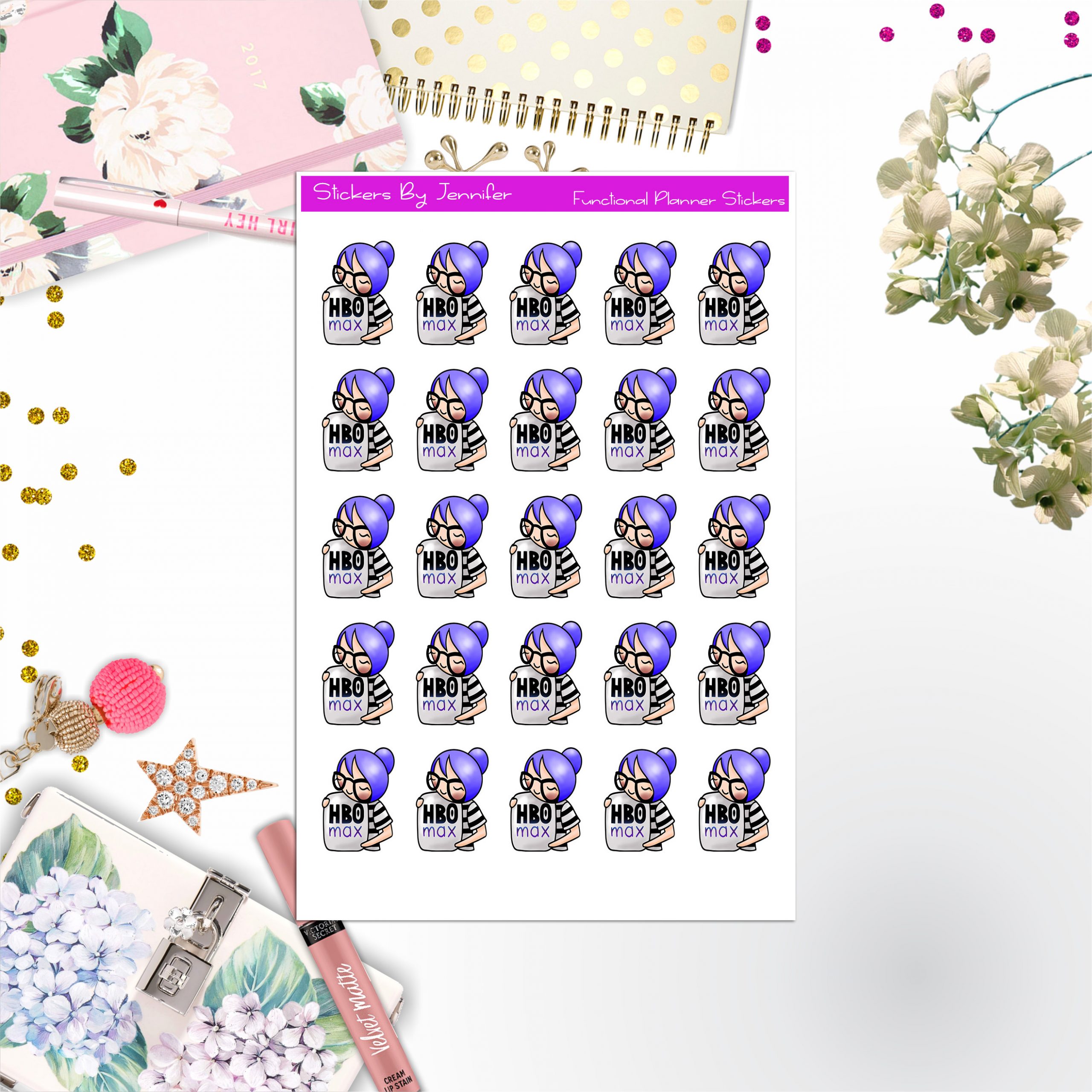 HBO Max Stickers, Planner Stickers, Journal Stickers, Functional Planner Stickers, Stationary Stickers