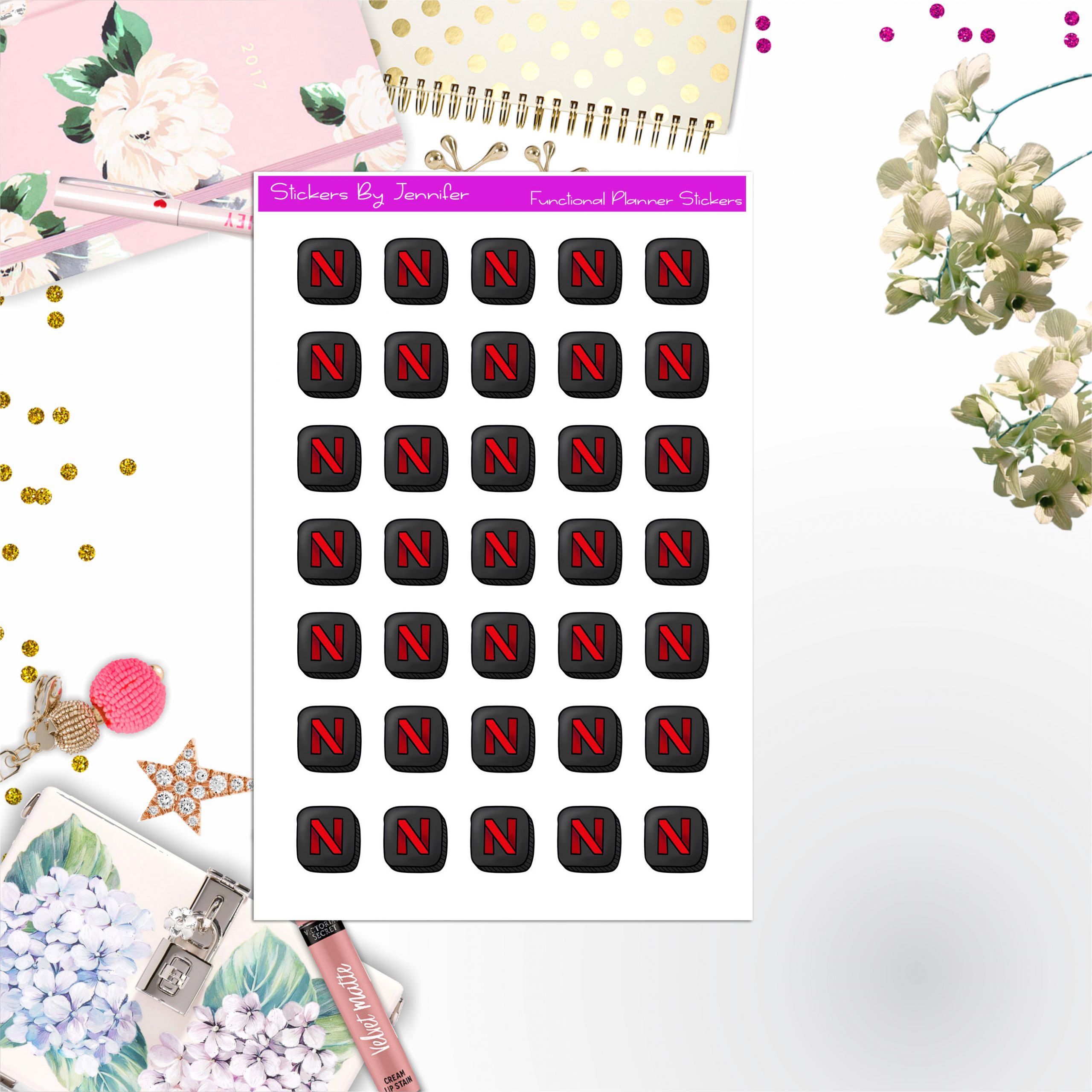 Netflix Stickers, Planner Stickers, Journal Stickers, Functional Planner Stickers, Stationary Stickers