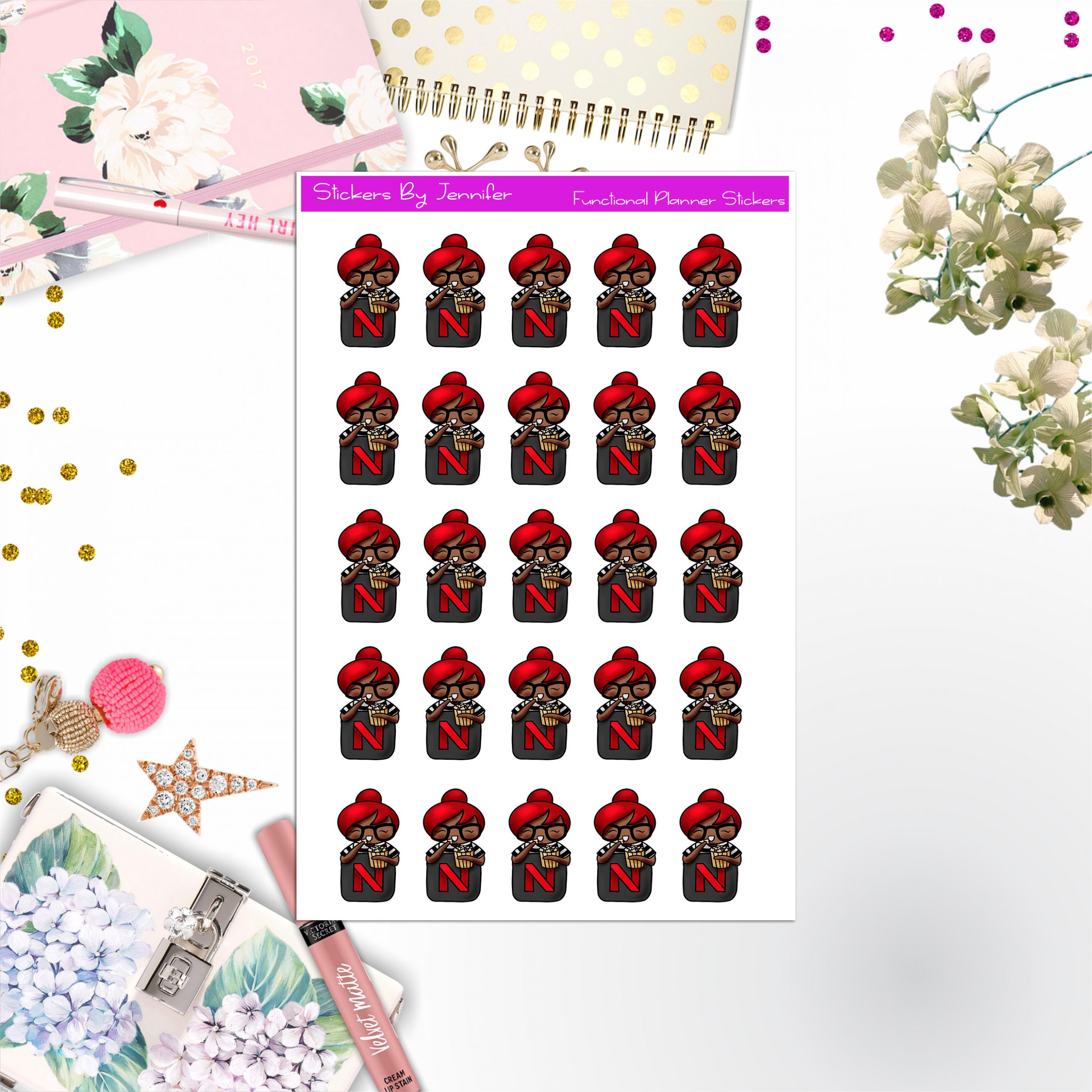 Netflix Stickers, Planner Stickers, Journal Stickers, Functional Planner Stickers, Stationary Stickers