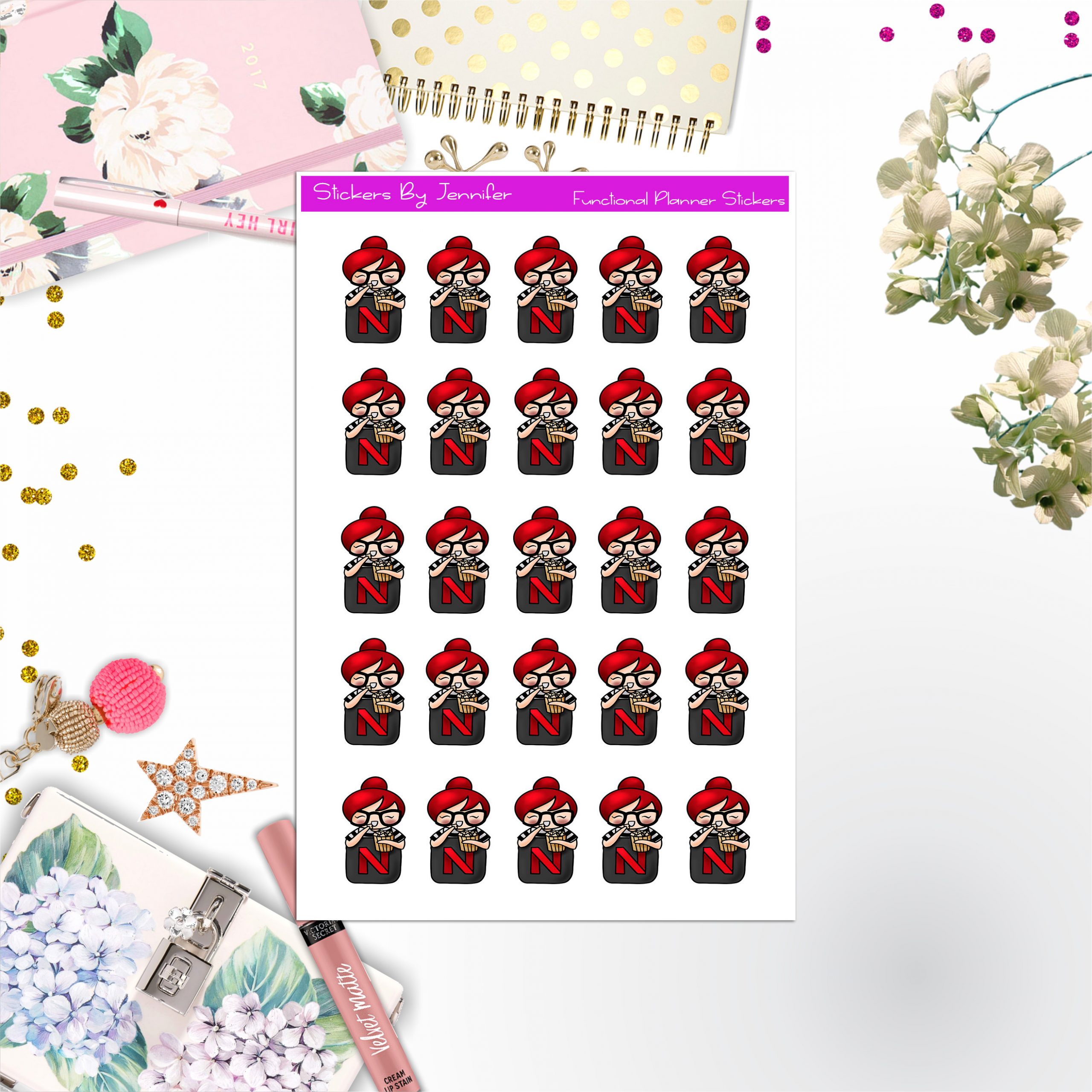 Netflix Stickers, Planner Stickers, Journal Stickers, Functional Planner Stickers, Stationary Stickers