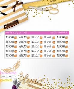 Instacart Script Stickers, Typography Stickers, Planner Stickers
