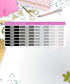 Work 100 Planner Headers, Planner Stickers, Journal Stickers, Functional Planner Stickers, Stationary Stickers