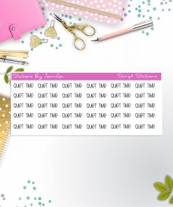 Quite Time Script Stickers, Typography Stickers, Planner Stickers