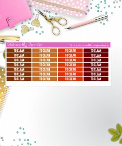 To Clean 013 Planner Headers, Planner Stickers, Journal Stickers, Functional Planner Stickers, Stationary Stickers