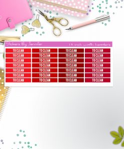 To Clean 014 Planner Headers, Planner Stickers, Journal Stickers, Functional Planner Stickers, Stationary Stickers