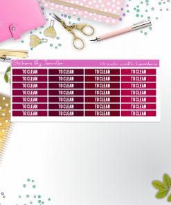 To Clean 015 Planner Headers, Planner Stickers, Journal Stickers, Functional Planner Stickers, Stationary Stickers