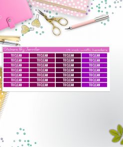 To Clean 016 Planner Headers, Planner Stickers, Journal Stickers, Functional Planner Stickers, Stationary Stickers