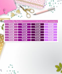 To Clean 018 Planner Headers, Planner Stickers, Journal Stickers, Functional Planner Stickers, Stationary Stickers
