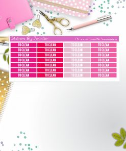 To Clean 019 Planner Headers, Planner Stickers, Journal Stickers, Functional Planner Stickers, Stationary Stickers