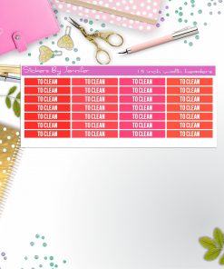 To Clean 021 Planner Headers, Planner Stickers, Journal Stickers, Functional Planner Stickers, Stationary Stickers