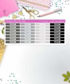 To Clean 025 Planner Headers, Planner Stickers, Journal Stickers, Functional Planner Stickers, Stationary Stickers