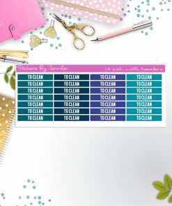 To Clean 005 Planner Headers, Planner Stickers, Journal Stickers, Functional Planner Stickers, Stationary Stickers