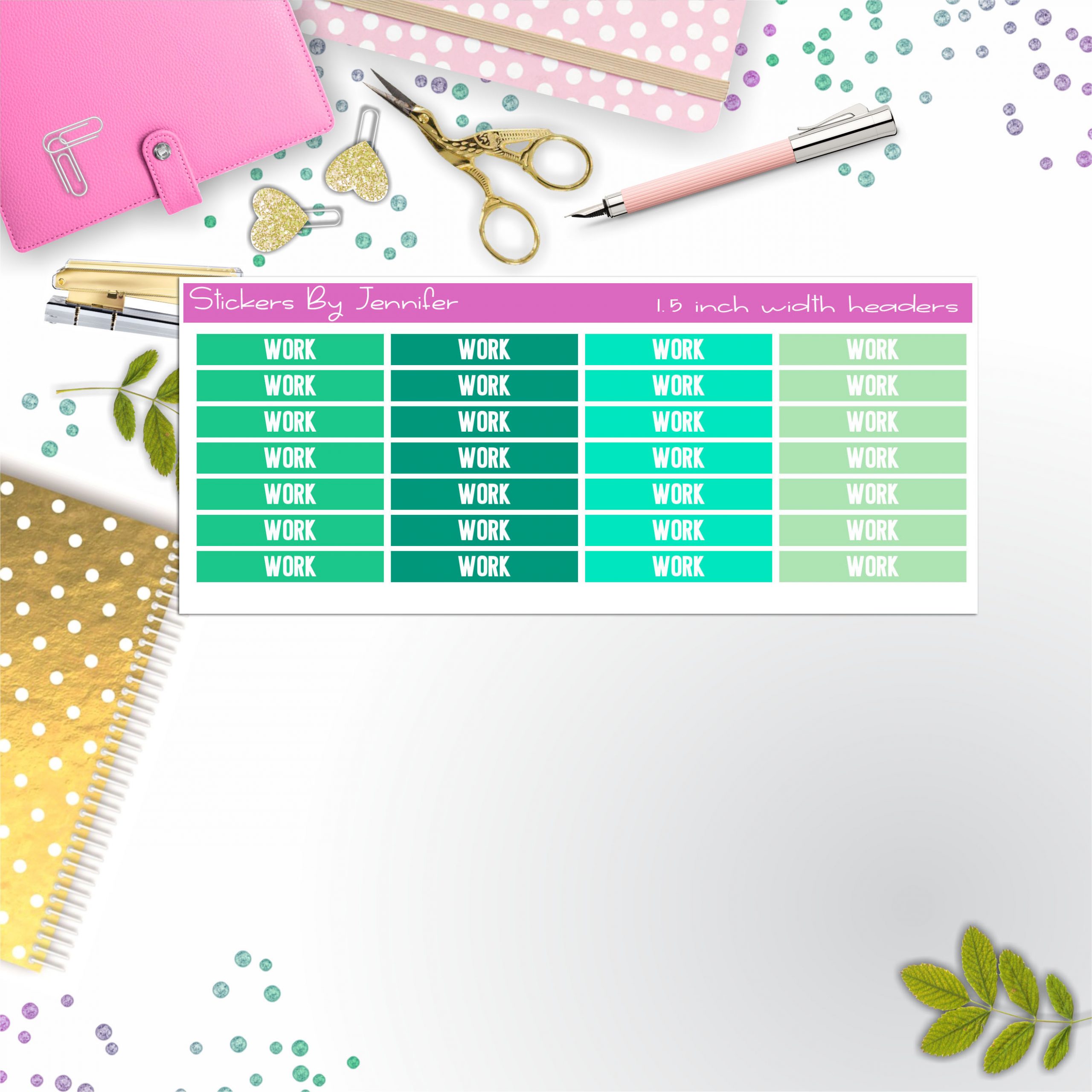 Work 082 Planner Headers, Planner Stickers, Journal Stickers, Functional Planner Stickers, Stationary Stickers