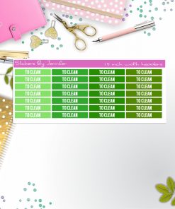 To Clean 009 Planner Headers, Planner Stickers, Journal Stickers, Functional Planner Stickers, Stationary Stickers