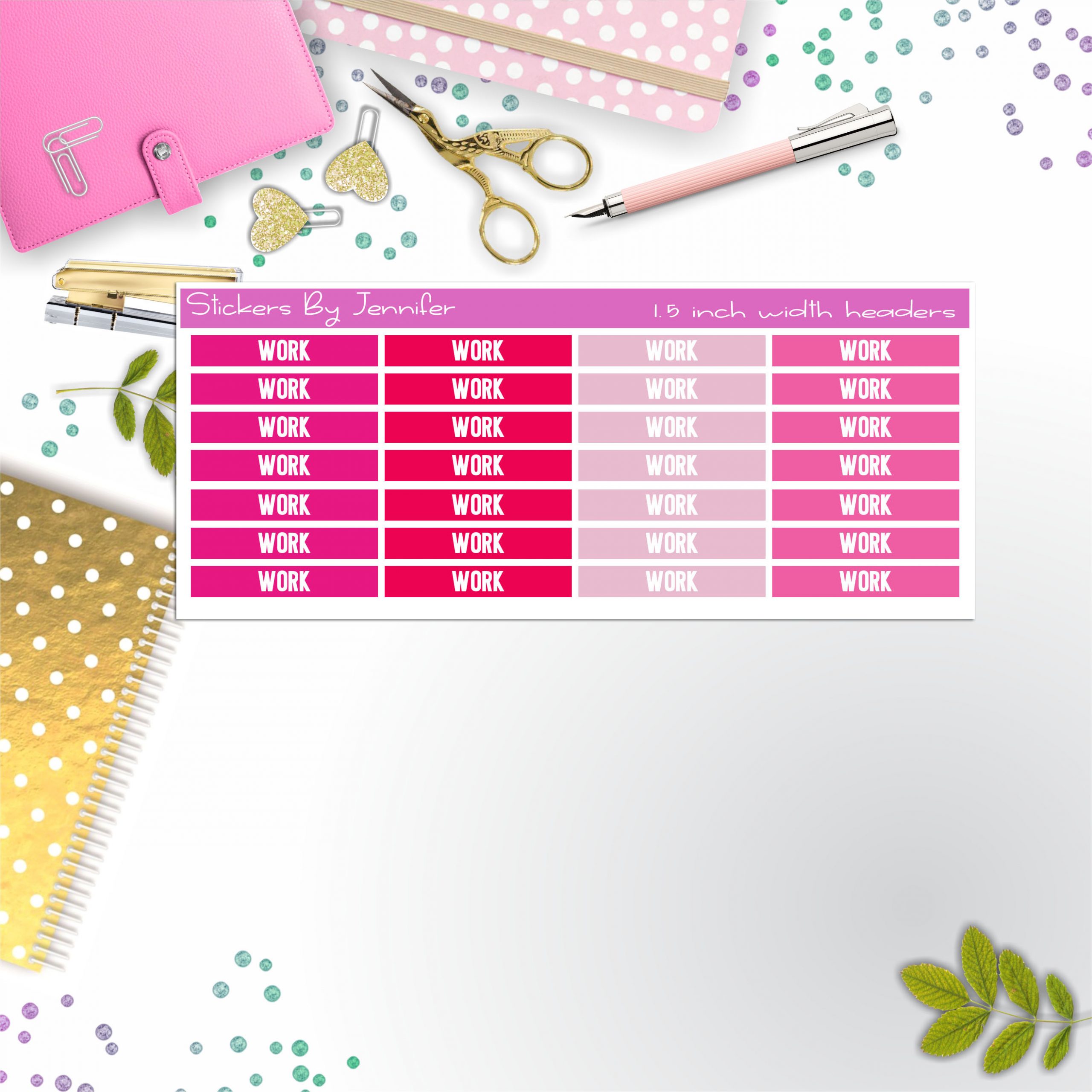 Work 094 Planner Headers, Planner Stickers, Journal Stickers, Functional Planner Stickers, Stationary Stickers