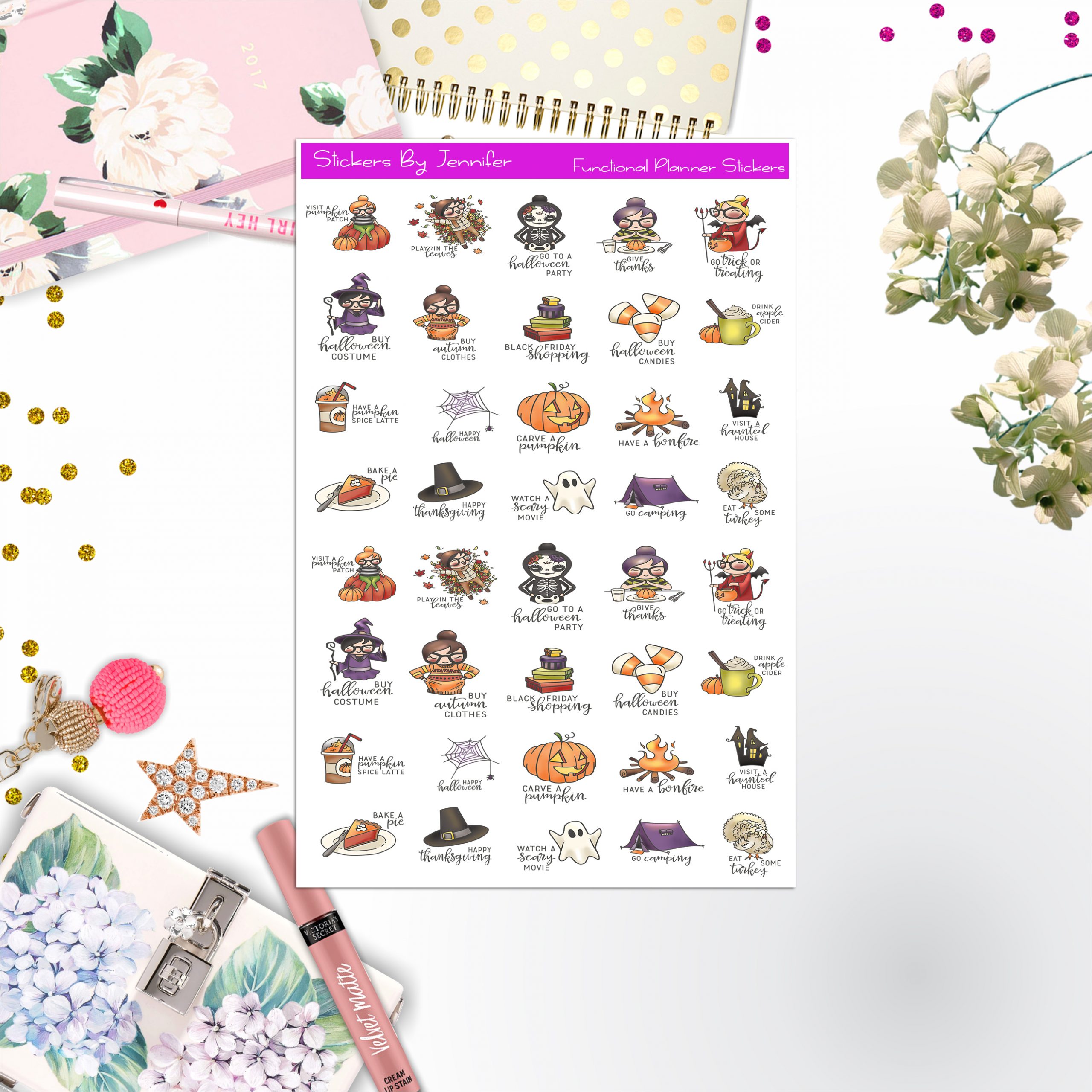 Fall Bucket List Stickers, Planner Stickers, Journal Stickers, Functional Planner Stickers, Stationary Stickers