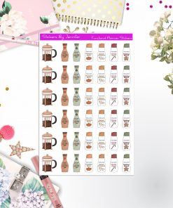 Coffee/Creamer Stickers, Planner Stickers, Journal Stickers, Functional Planner Stickers, Stationary Stickers