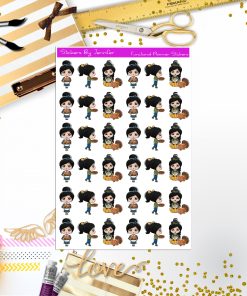 Thanksgiving 005 Character Girl Stickers, Planner Stickers, Journal Stickers, Functional Planner Stickers, Stationary Stickers