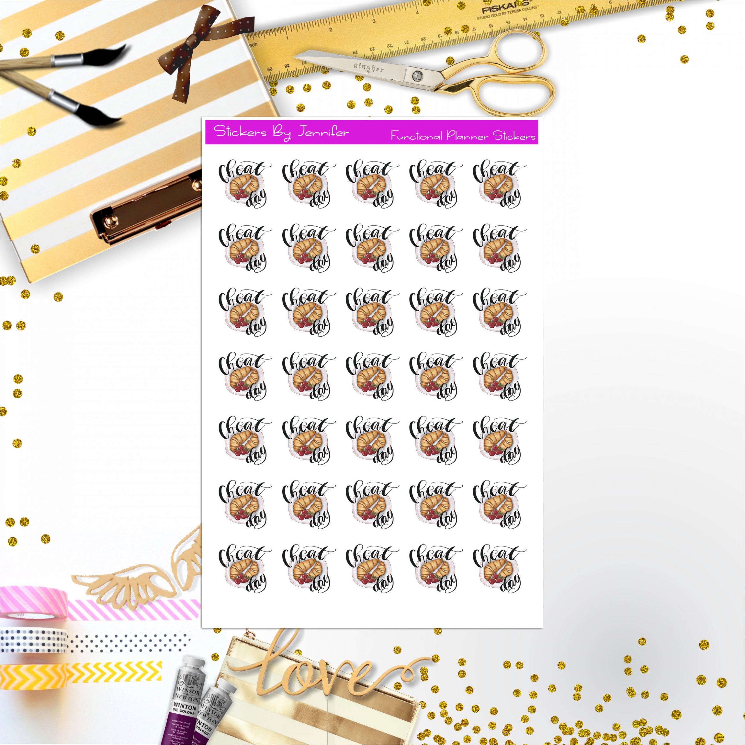 Cheat Day Icon Stickers, Planner Stickers, Journal Stickers, Functional Planner Stickers, Stationary Stickers