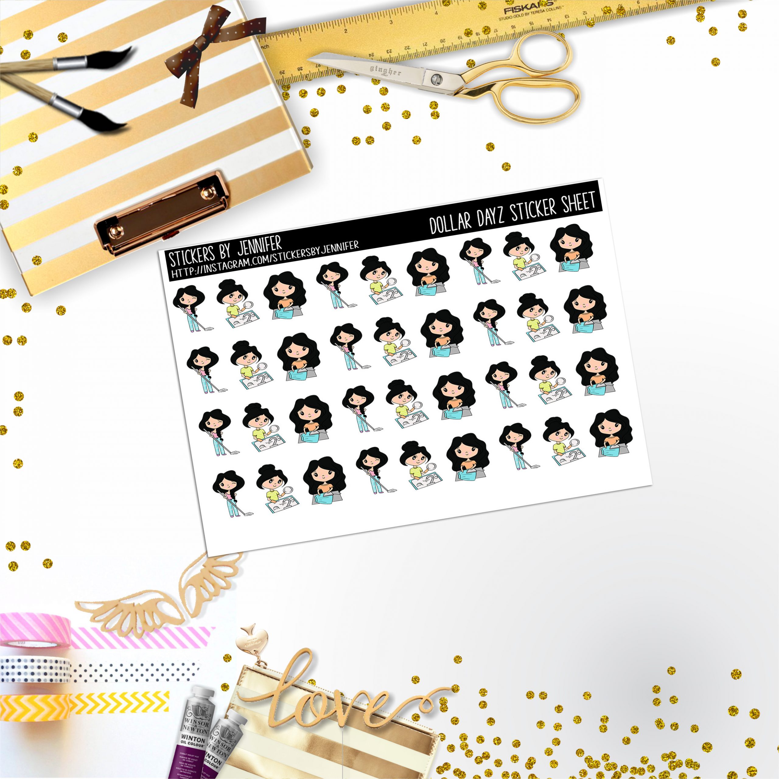 Deco Mini DD004, Planner Stickers, Bullet Journal, Functional Planner Stickers, Stationary Stickers