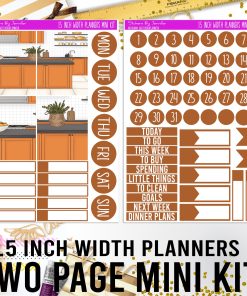 Two Page 1.5 Inch Width Mini Kit 010 Planner Stickers, Bullet Journal Stickers, Functional Planner Stickers, Stationary Stickers