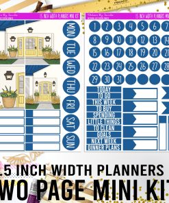 Two Page 1.5 Inch Width Mini Kit 013 Planner Stickers, Bullet Journal Stickers, Functional Planner Stickers, Stationary Stickers