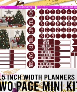 Two Page 1.5 Inch Width Mini Kit 015 Planner Stickers, Bullet Journal Stickers, Functional Planner Stickers, Stationary Stickers