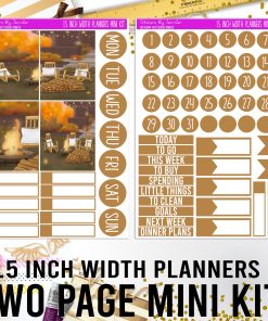 Two Page 1.5 Inch Width Mini Kit 016 Planner Stickers, Bullet Journal Stickers, Functional Planner Stickers, Stationary Stickers